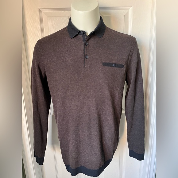 Mens Bugatti Long Sleeve Polo Shirt Size Large Like NEW - Picture 13 of 16